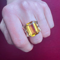Retro Citrine Cocktail Ring