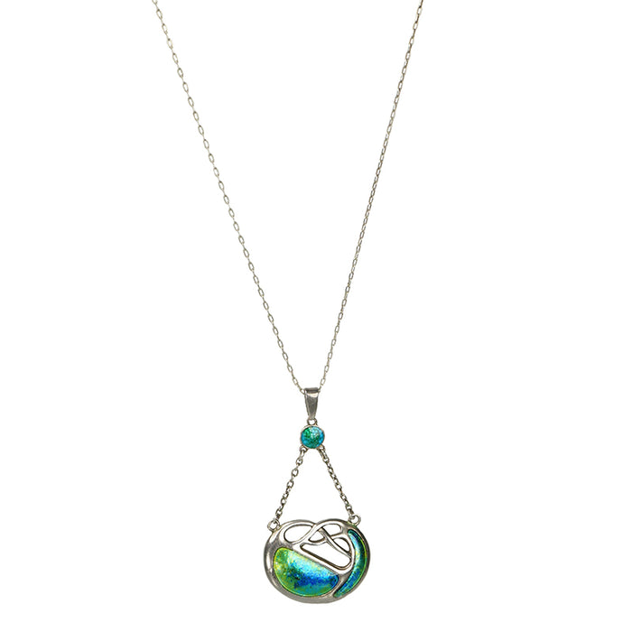Charles Horner Enameled Arts and Crafts Necklace - Gem Set Love