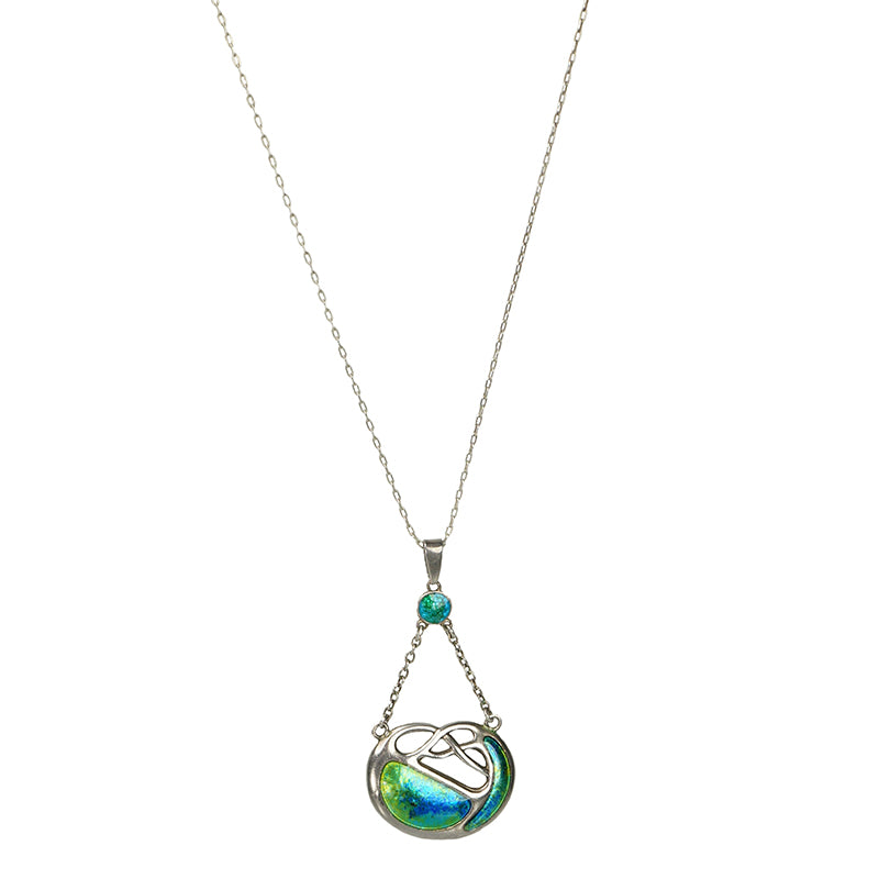 Charles Horner Enameled Arts and Crafts Necklace - Gem Set Love