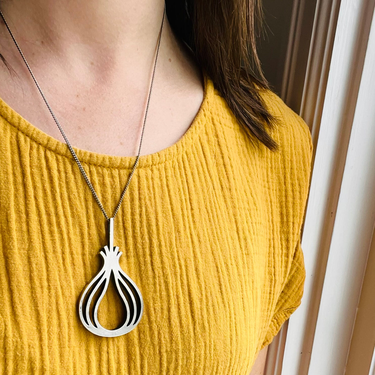 Danish Modern Sterling Bulb Necklace by Moltke