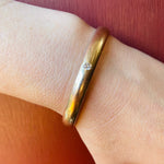 Diamond Set Gold Hinged Victorian Bangle