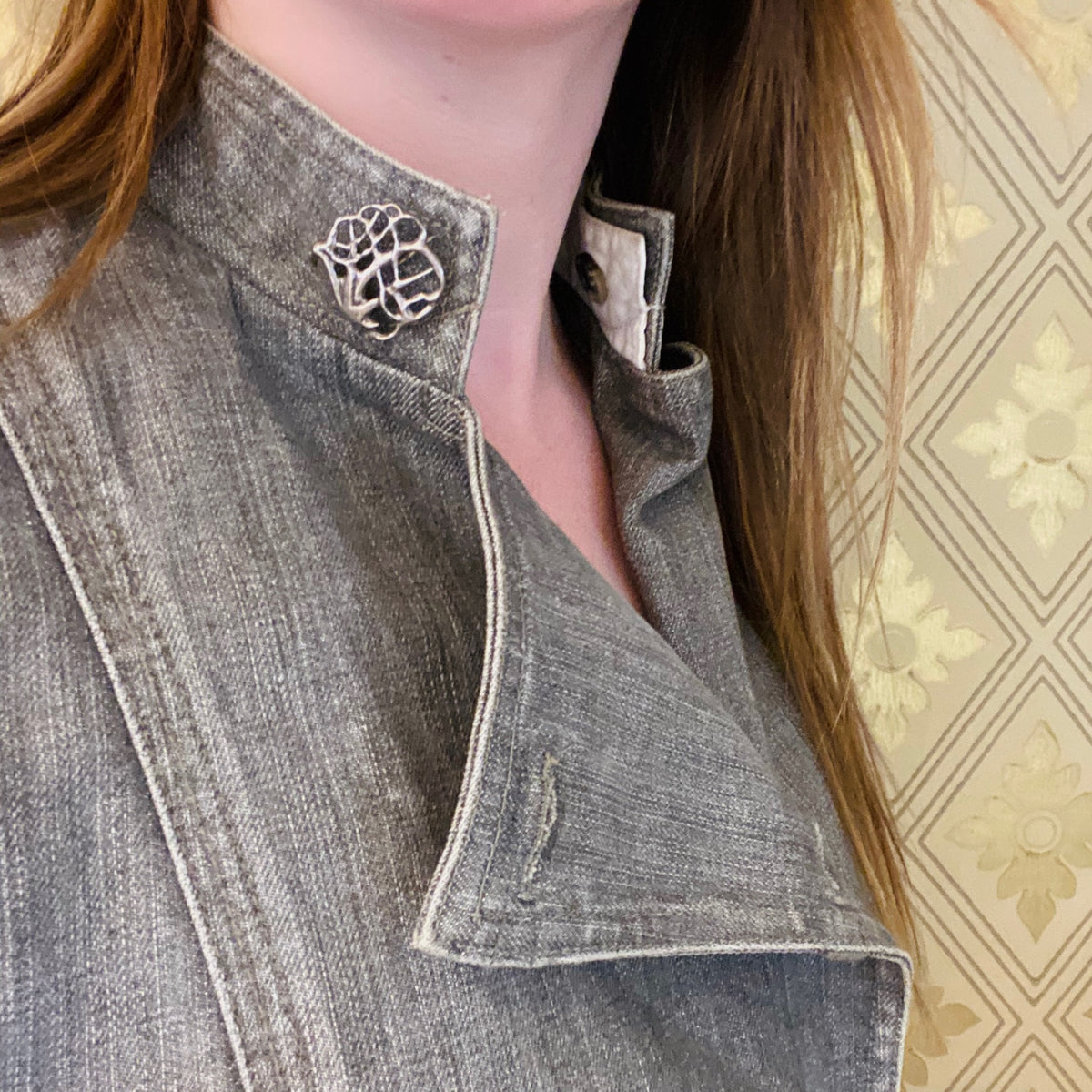 Swedish Sterling Silver Stylized Peacock Pin