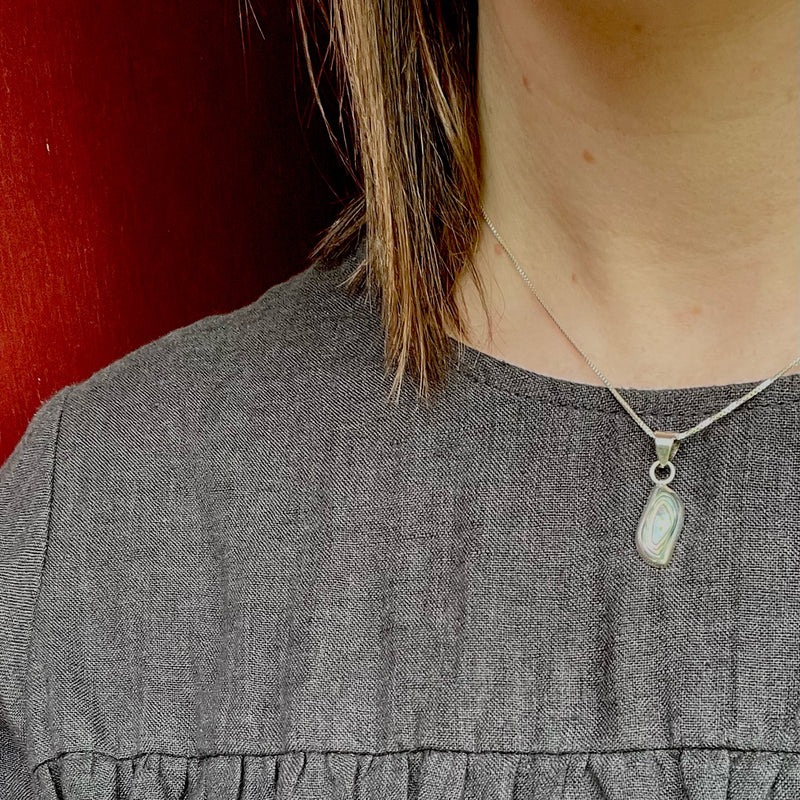 Mexican Sterling & Abalone Taxco Pendant