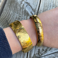 Wild Roses Engraved Vintage Bangle