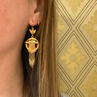 Spiked Fringe Golden Victorian Earrings