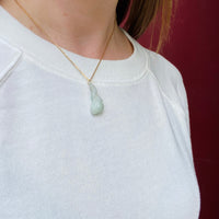 Vintage Carved Jade Plum Pendant