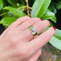 Modernist Opal set Gold Band