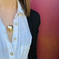 Sweet 14k Gold Puffy Heart Pendant