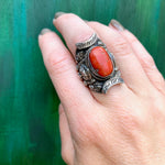 Repoussé Dragon Antique Tibetan Ring