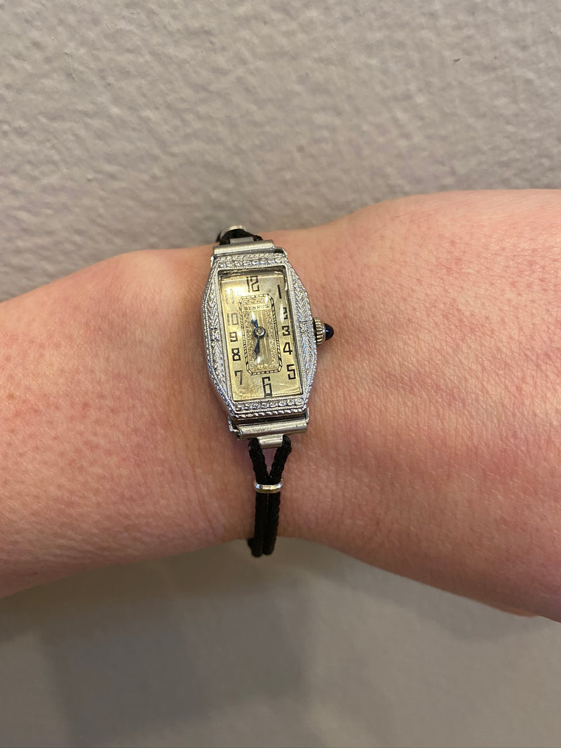 Wonderful White Gold Art Deco Benrus Watch
