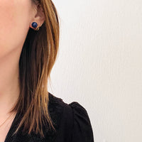 Lapis Lazuli Orbs in Gold Stud Earrings
