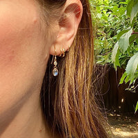 LUNA Moonstone and Diamond Ear Drops