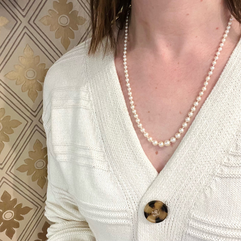 Graduated Mikimoto Pearls in Original Box