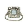 Beautiful Square Aquamarine Art Deco Ring