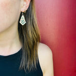 Supple Silver Panel Earrings with Malachite Inlay