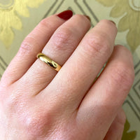 Half Round 18k Gold Band with Softly Tapered Edges