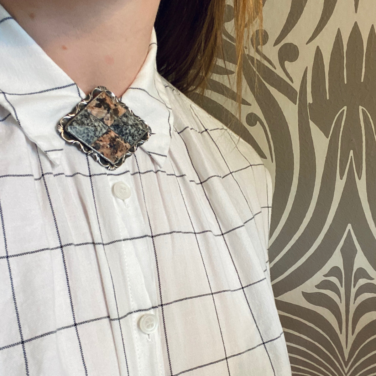 Victorian Silver Scottish Granite Brooch