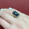 Deco Drama White Gold Filigree and Onyx Ring
