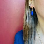 Rich Blue Lapis and Gold Drop Earrings