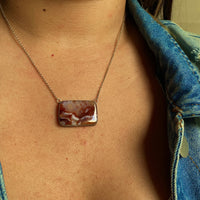 Fascinating Picture Agate Necklace in Silver
