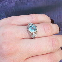Lacy Platinum Edwardian Aquamarine Ring