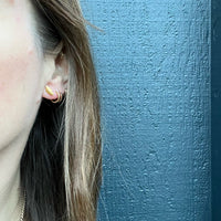 Tiny Gold Leaf Single Stud Earring