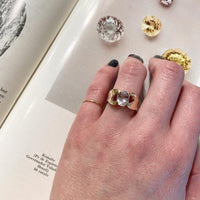 Midcentury Rosey Pink Kunzite Hug Ring