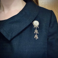 Swedish Filigreed Silver Dangle Brooch