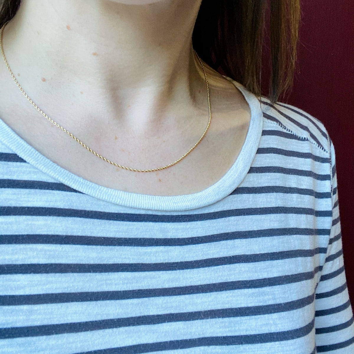 Shiny Pretty Vintage 14k Gold Rope Chain