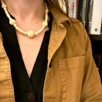 Smart Deco Carved Organic Bead Necklace