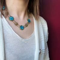 Playful Chinese Enameled Silver Filigree Necklace