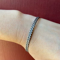 Edgy Twisted Plait Sterling Silver Bangle