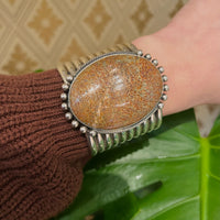 Superb Stone & Sterling Huge Cuff by Mike Bird-Romero