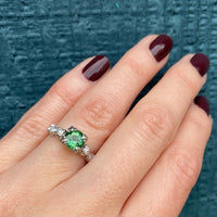 Sweetheart Green Tourmaline Engagement Ring
