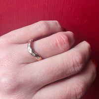 Rose Gold Contoured Nesting Band with Diamonds