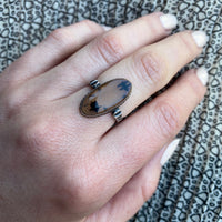 Vintage Silver and Agate Ring