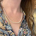 20" Graduated Pearl Necklace with Gold Clasp