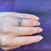 Daisies White Gold Filigree Deco Diamond Ring