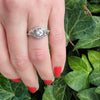 Romantic Scrolled Diamond & Platinum Bypass Ring