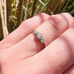 Retro Diamond Trilogy Ring in Platinum & White Gold