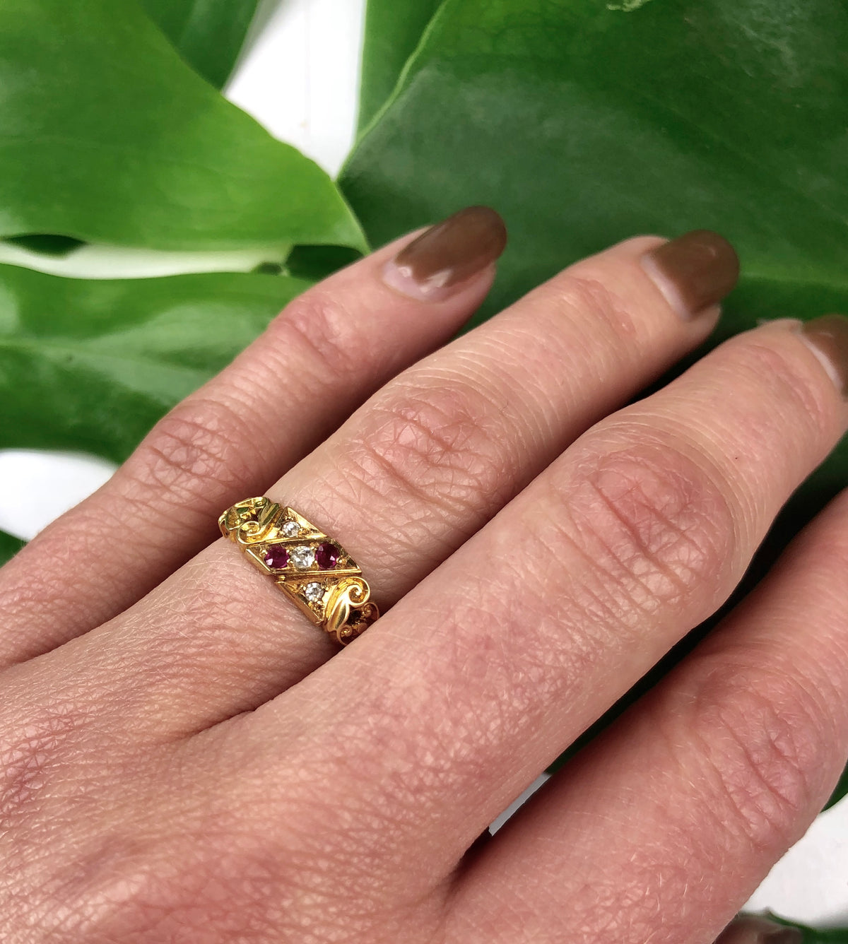 Birmingham 18k gold Ruby and Diamond Band