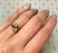 OMC Double Diamond Cross Over Ring