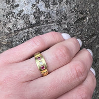 Smart Victorian 18ct Band with Diamond & Ruby