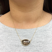 Smoky Quartz in 14k Yellow Gold Necklace by 720