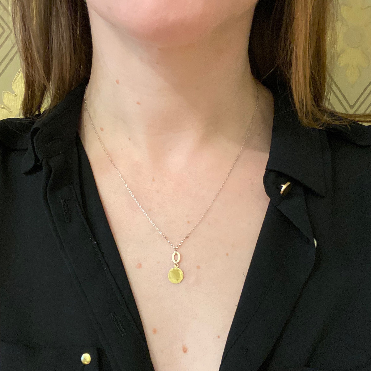Two Tone Golden Disc Necklace by brunet