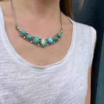 Silver Necklace with Blue & Green Turquoise