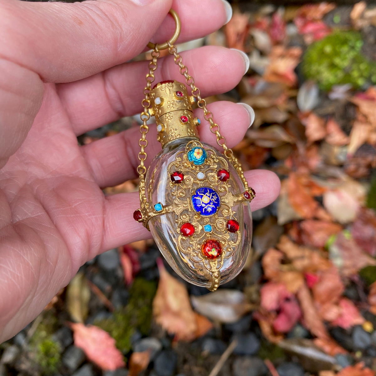 Exquisite Victorian Chatelaine Perfume Bottle