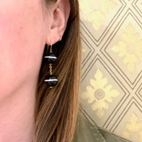 Victorian Banded Agate Earrings