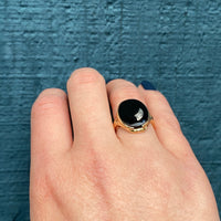 Charming Asymmetry Onyx & Diamond Ring