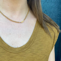 Engraved 15ct Gold Link Chain with Pearl-Set Clasp